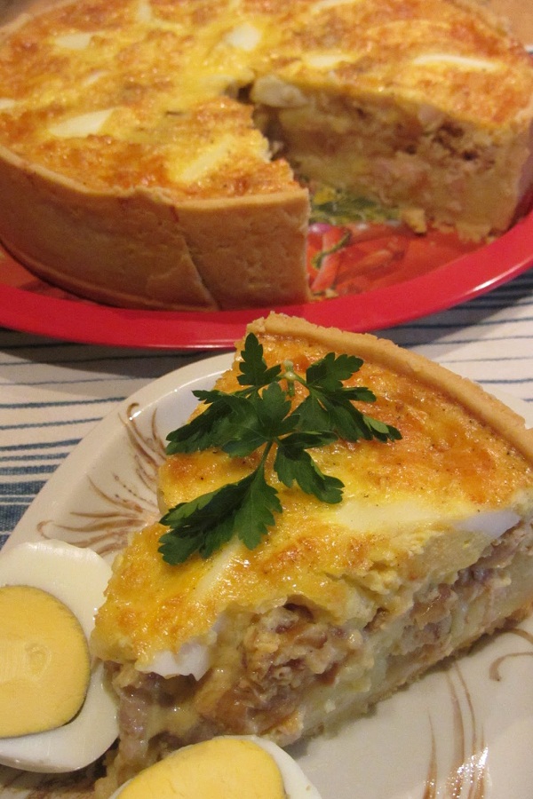 Киш с картофено пюре, пиле и лук — стъпка 11