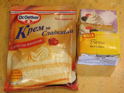 сметана инстантен крем сладкиши