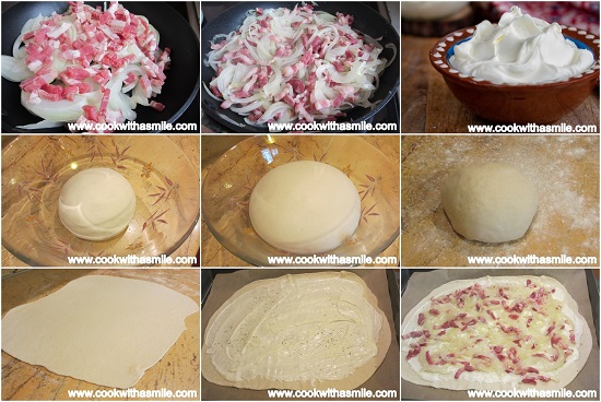 Фламкухен/Тарт фламбе (Flammekueche/Tarte Flambeé) — стъпка 4